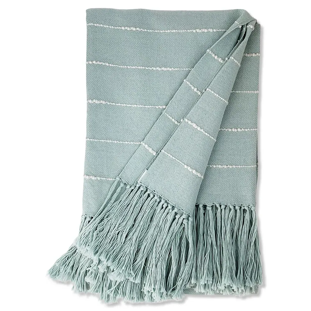 Riona Handwoven Throw Blanket - Seafoam, Cotton