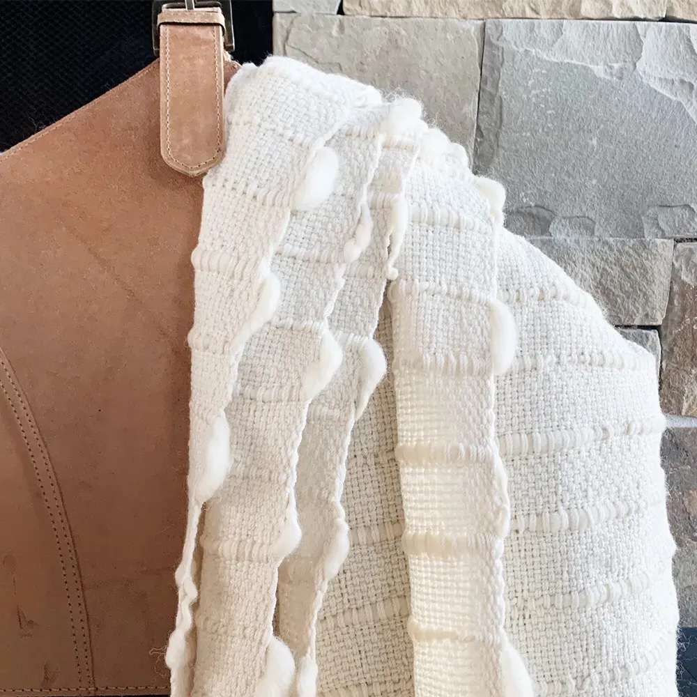 Riona Handwoven Throw Blanket - White, Wool