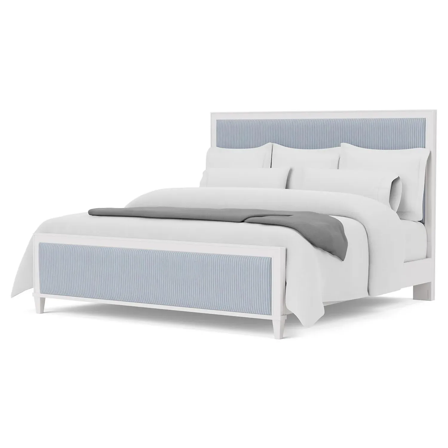 Riona King Size Bed Frame - Blue, White Wood