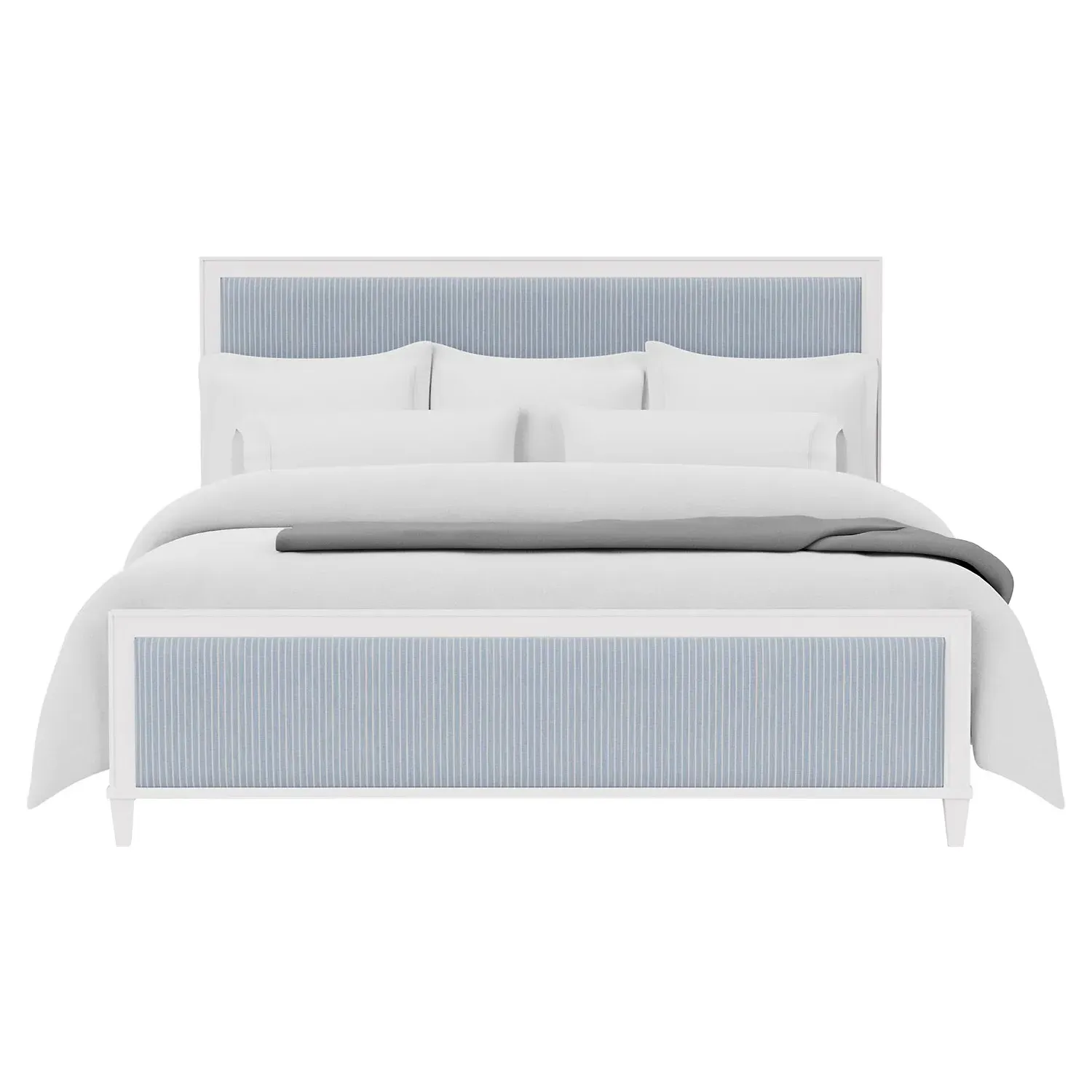 Riona King Size Bed Frame - Blue, White Wood