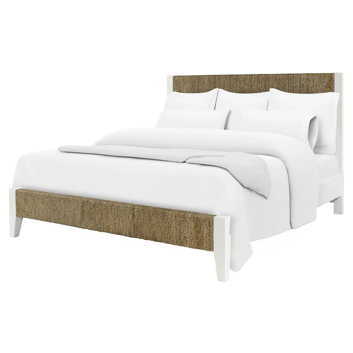 Riona King Size Bed Frame - Brown, White Wood