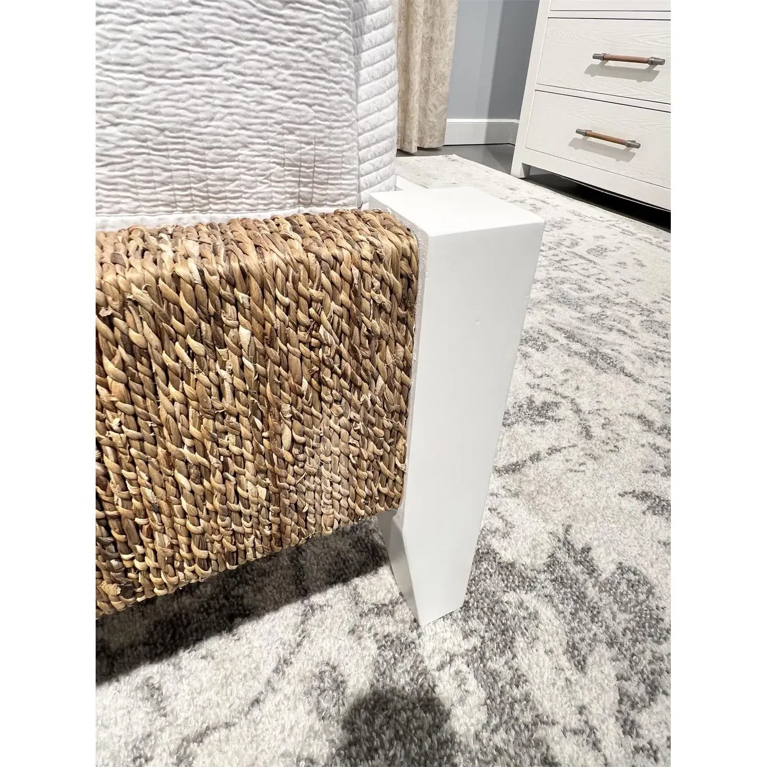 Riona King Size Bed Frame - Brown, White Wood