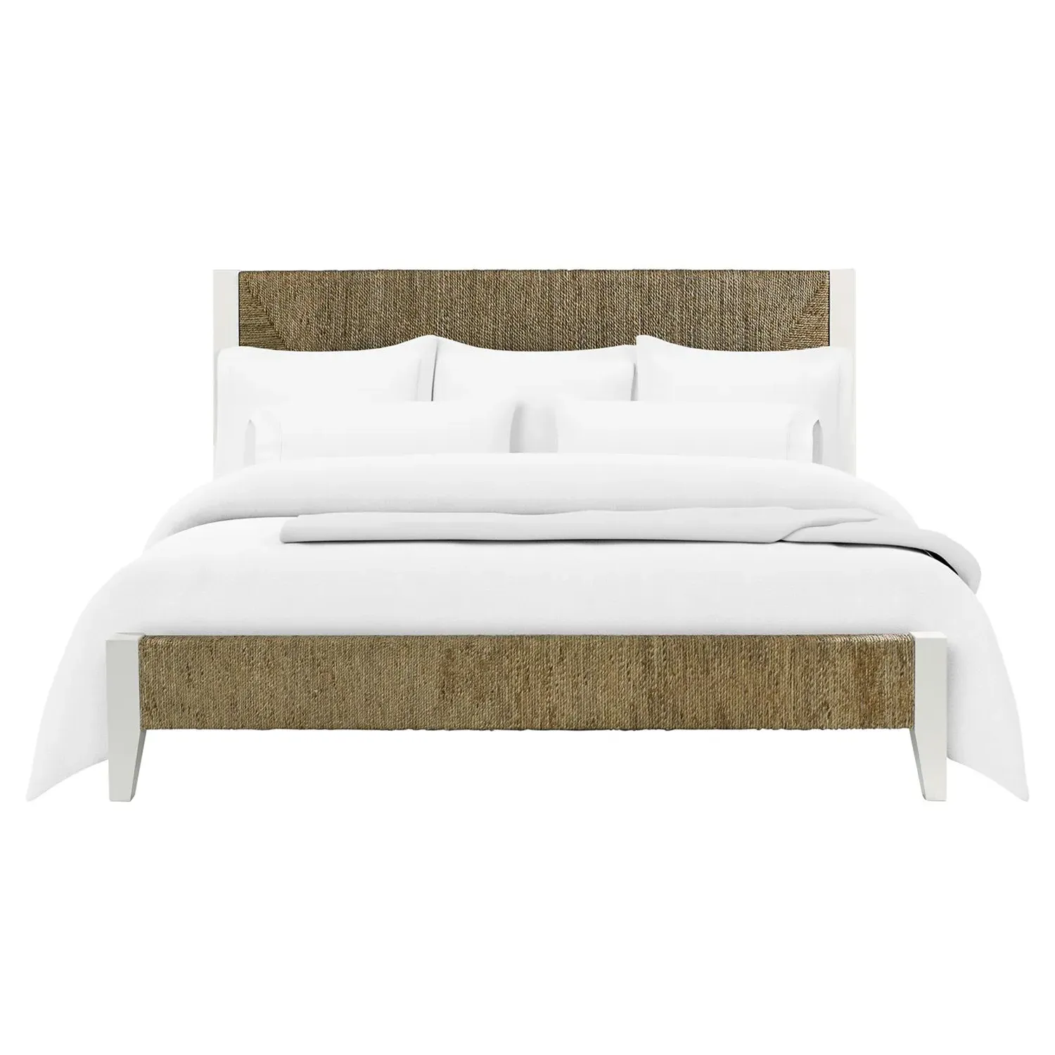 Riona King Size Bed Frame - Brown, White Wood