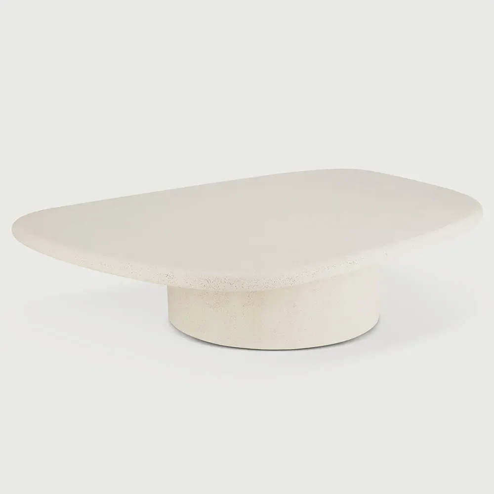 Riona Pebble Coffee Table - Off White, Micro Cement