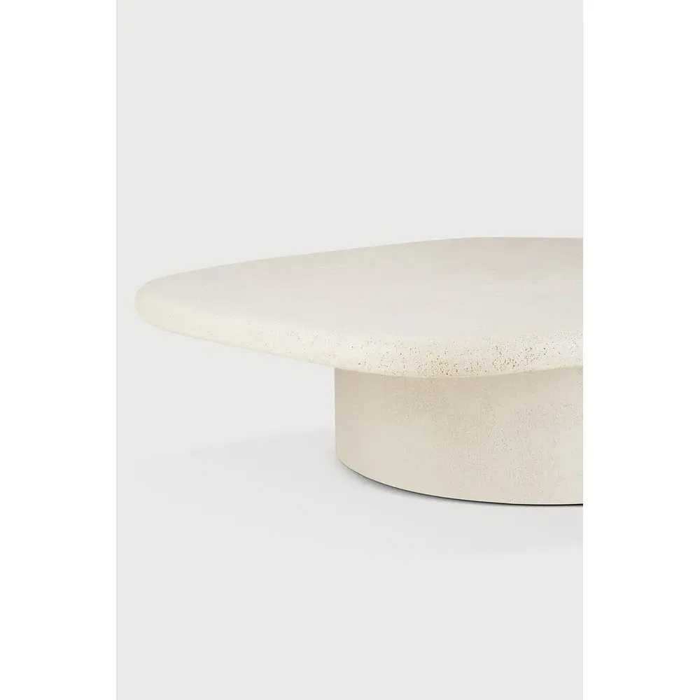 Riona Pebble Coffee Table - Off White, Micro Cement