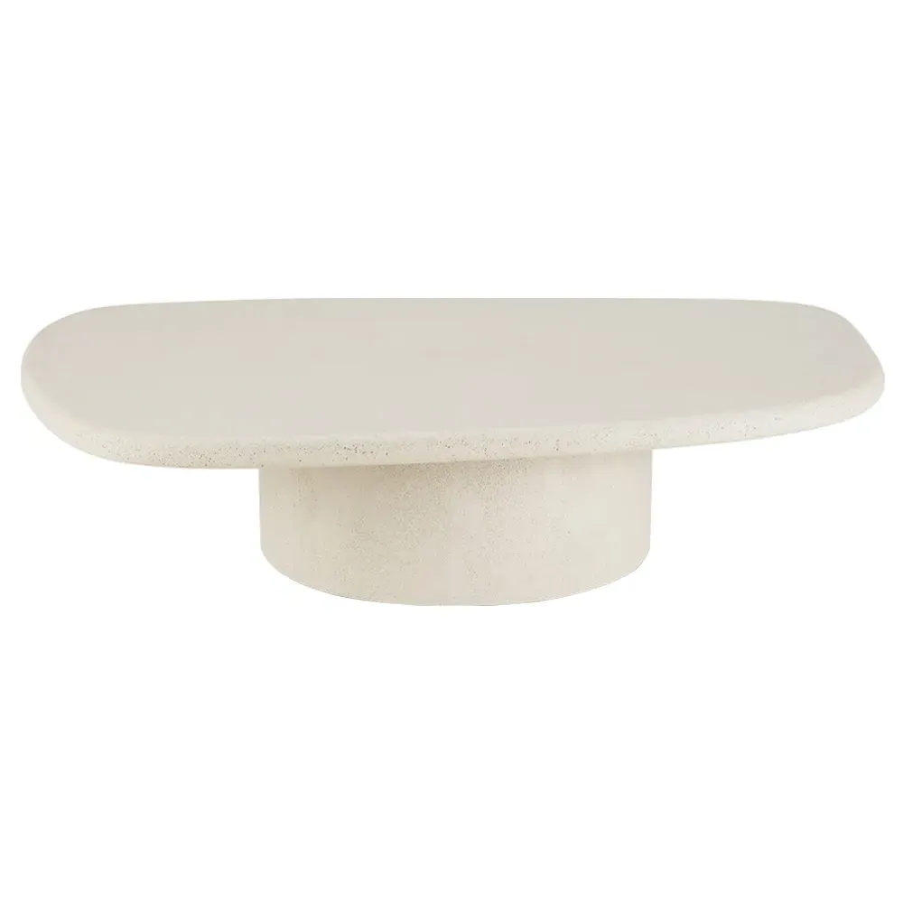 Riona Pebble Coffee Table - Off White, Micro Cement