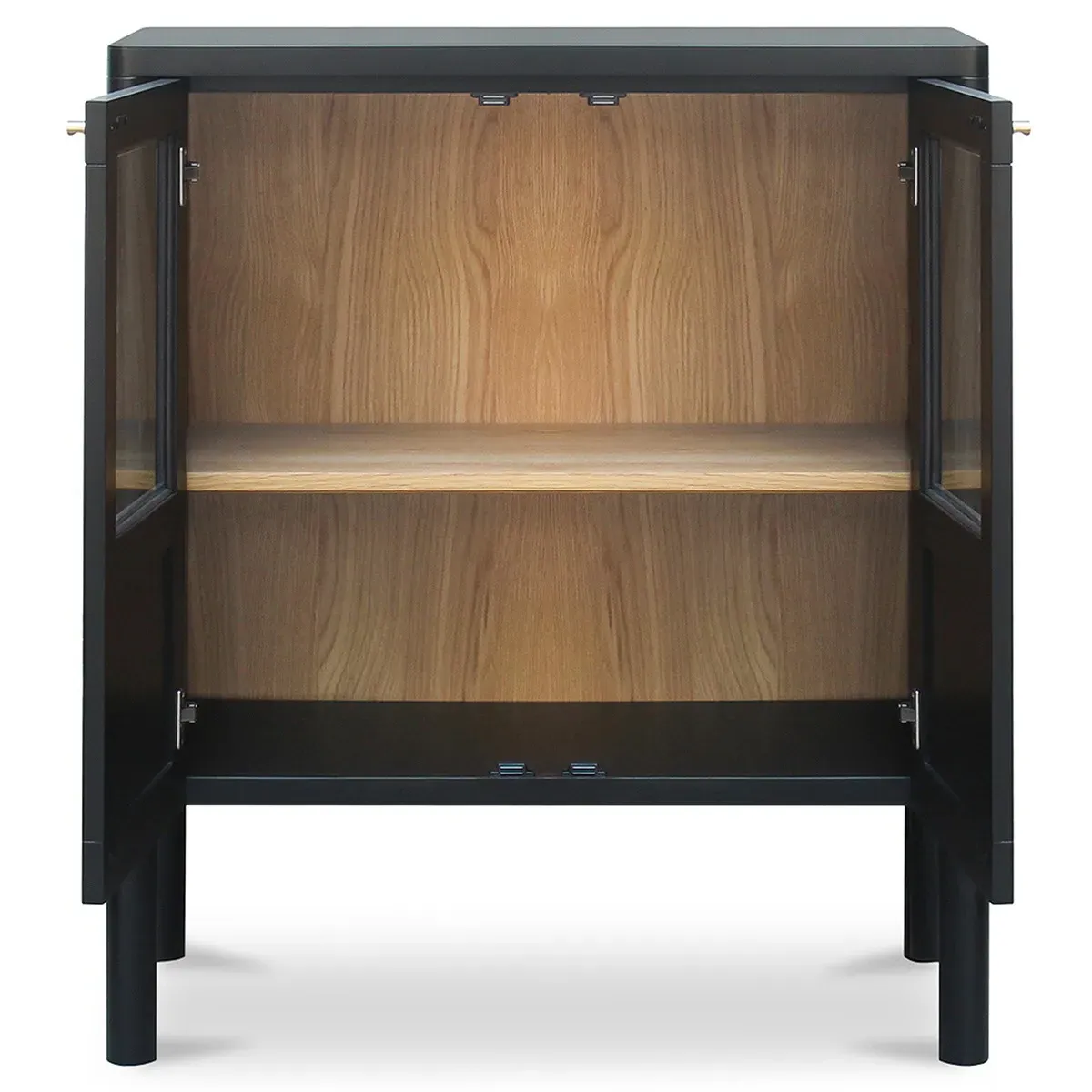 Riona Pine Wood Cabinet - Black
