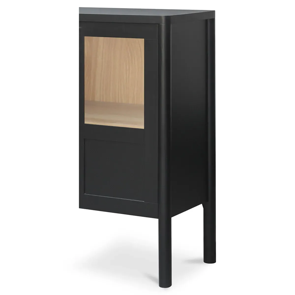 Riona Pine Wood Cabinet - Black