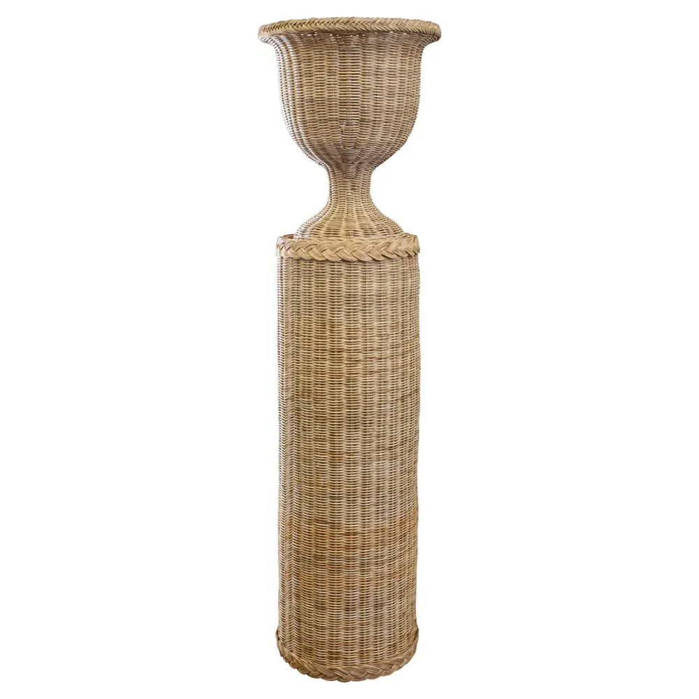 Riona Plinth Pedestal - Natural, Rattan