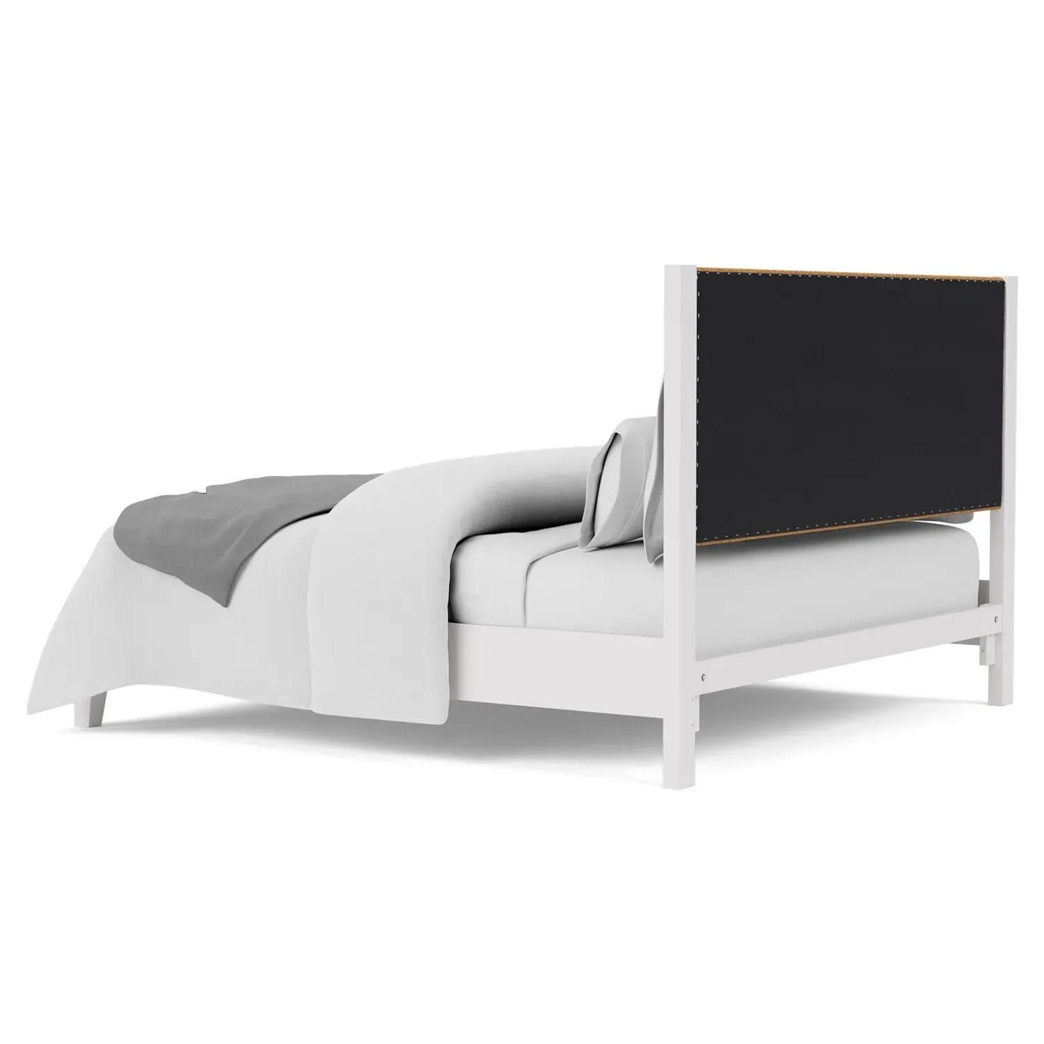 Riona Queen Size Bed Frame - Brown, White Wood