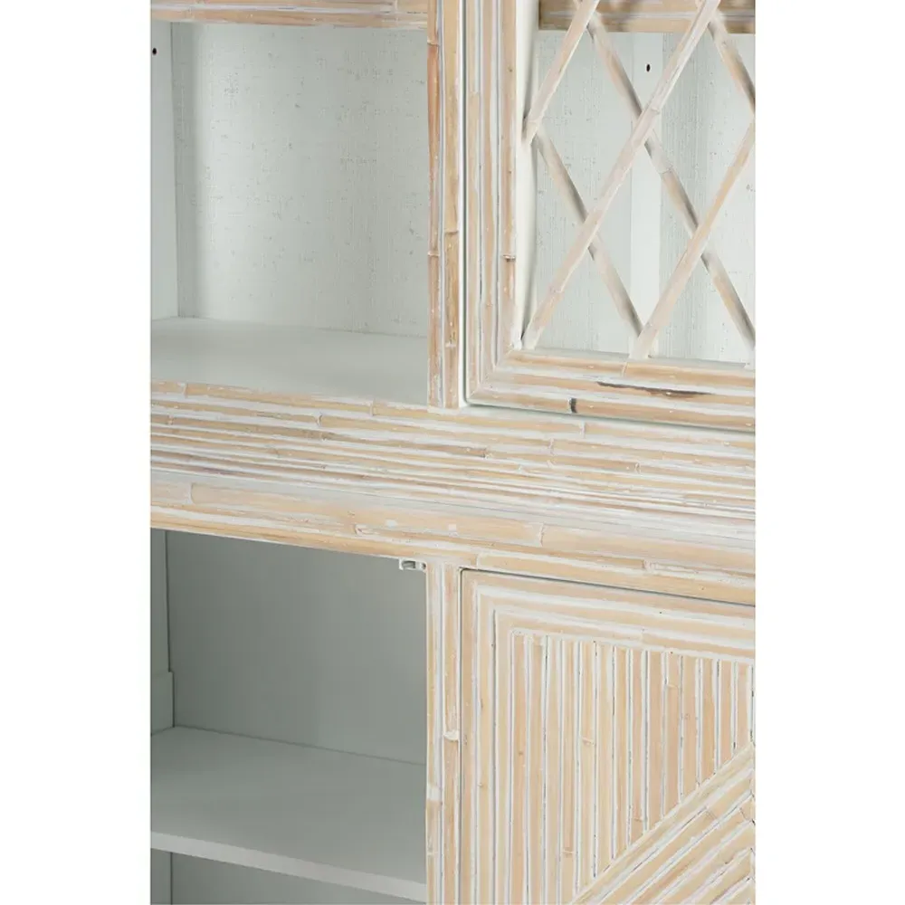 Riona Rattan Display Case - Whitewash