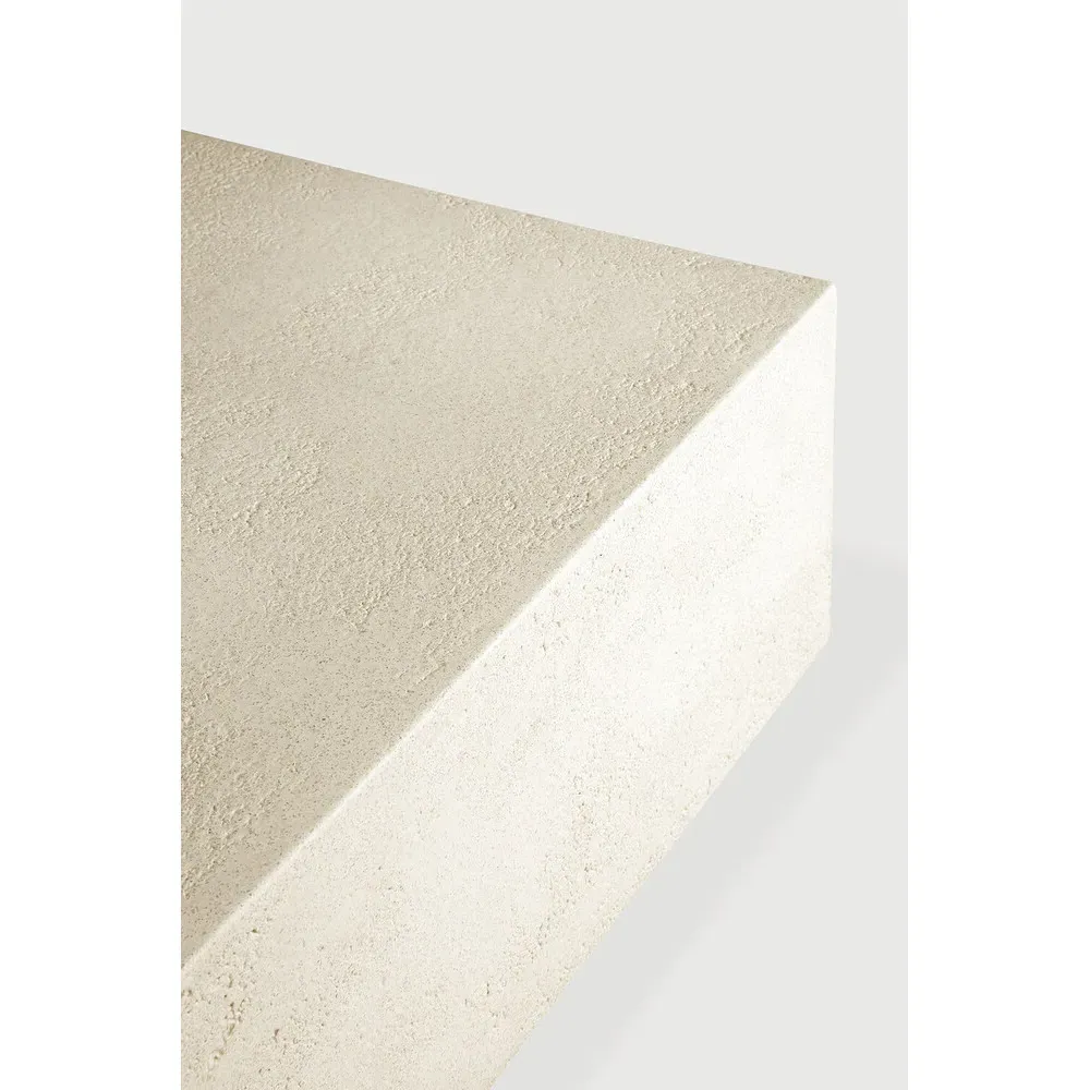Riona Rectangular Coffee Table - Off White, Micro Cement