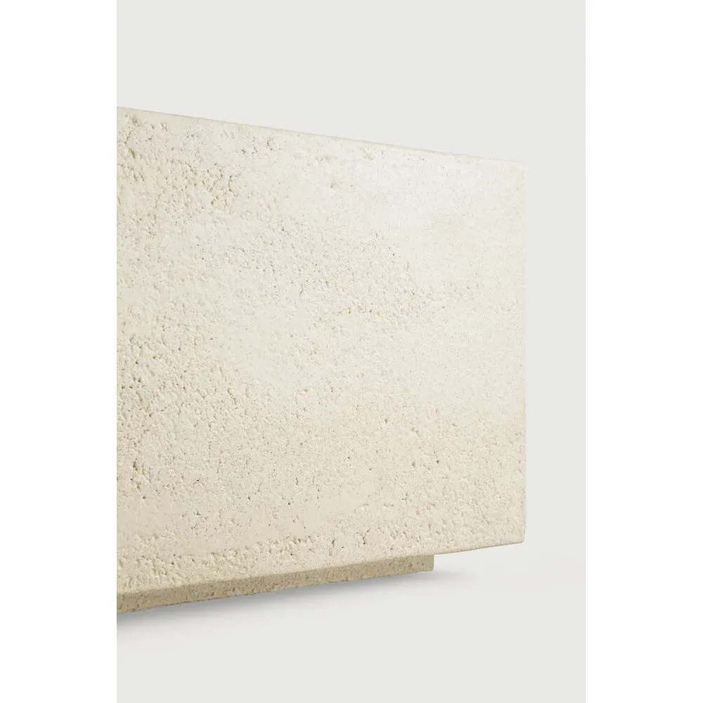 Riona Rectangular Coffee Table - Off White, Micro Cement