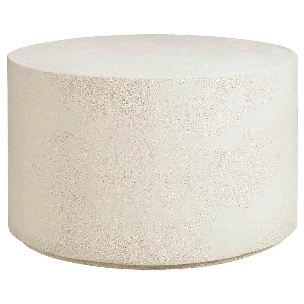 Riona Round Coffee Table - Off White, Micro Cement image