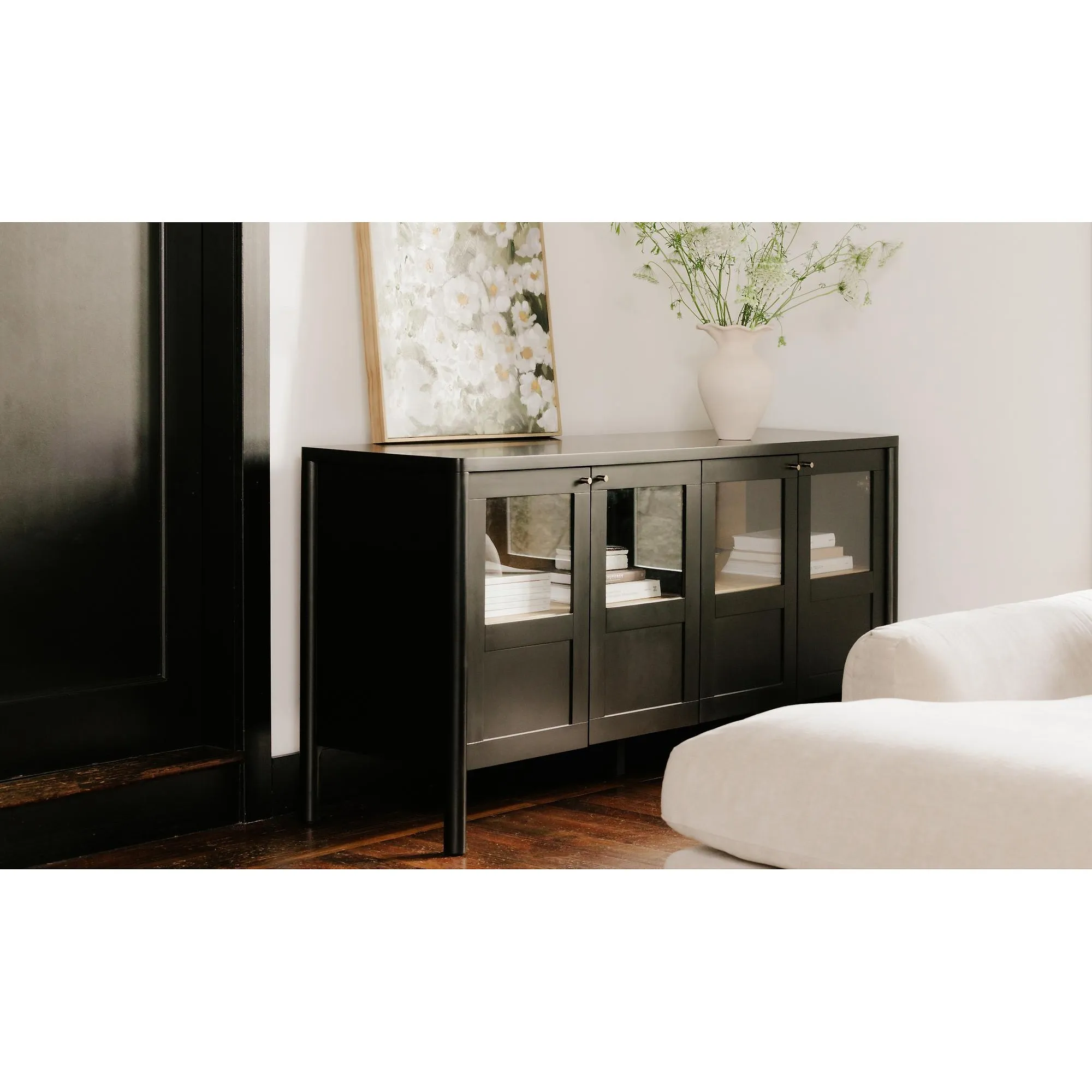 Riona Sideboard - Black, Pine Wood