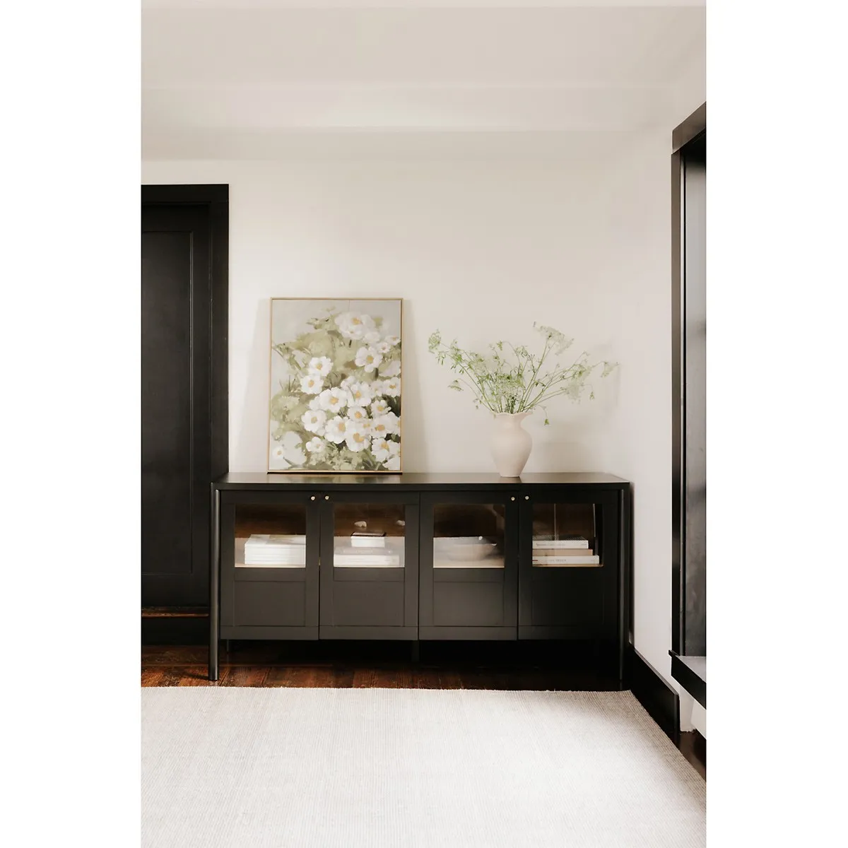 Riona Sideboard - Black, Pine Wood
