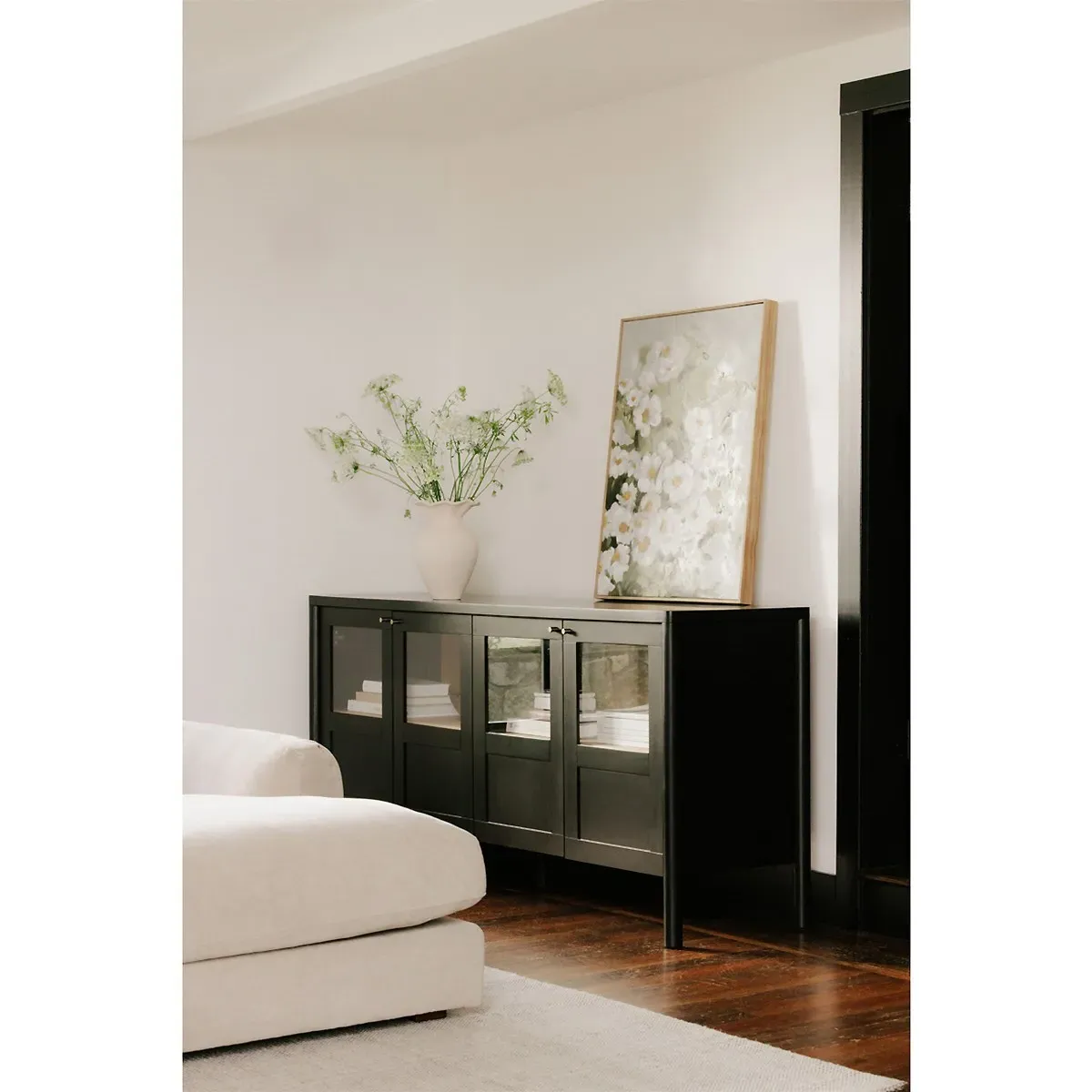 Riona Sideboard - Black, Pine Wood