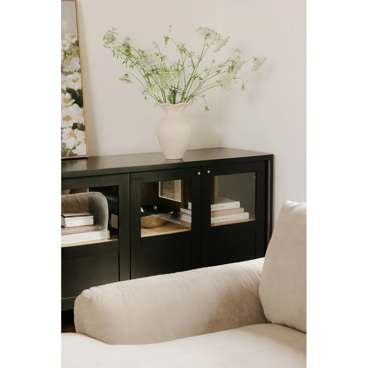 Riona Sideboard - Black, Pine Wood