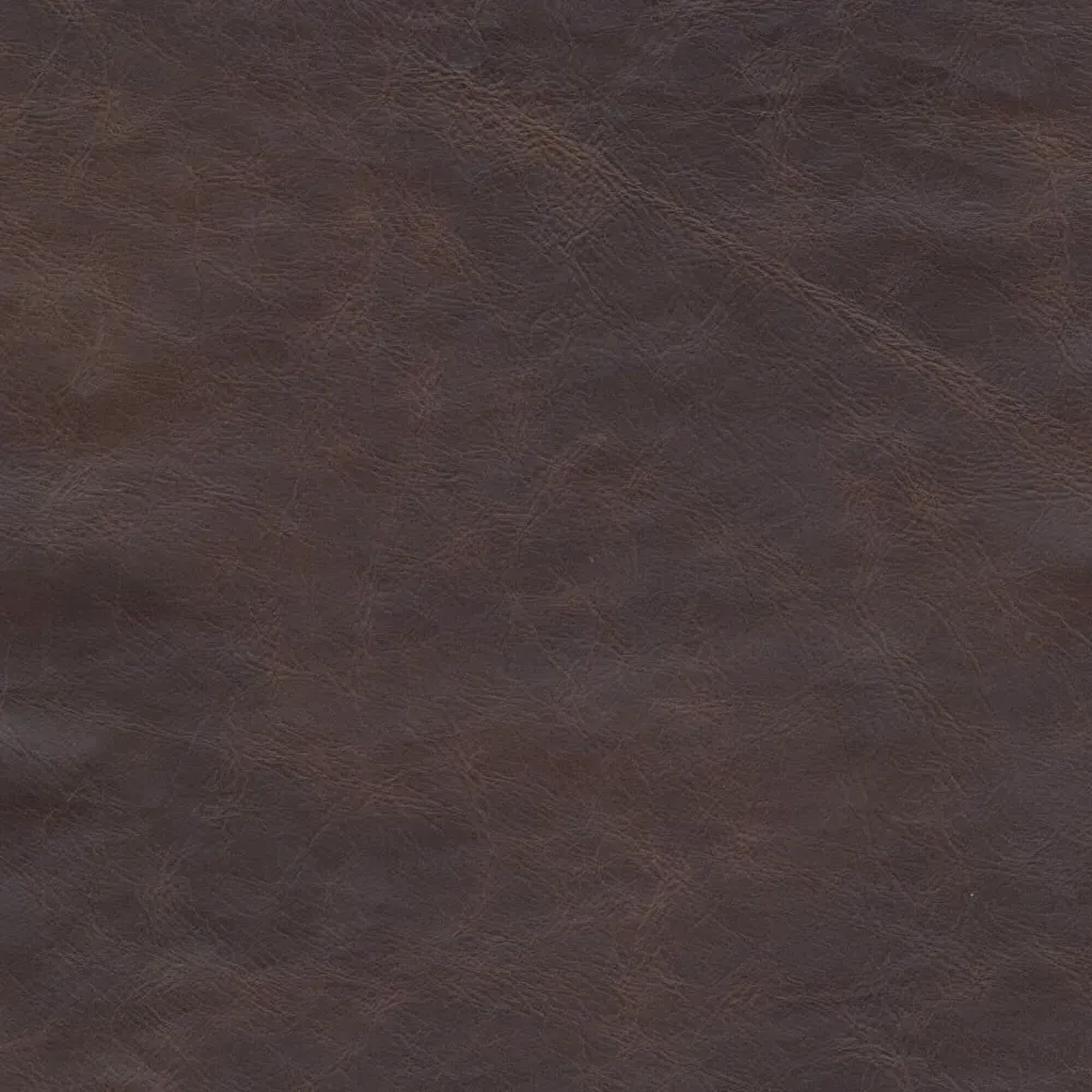 Riona Square Cocktail Ottoman with Nailhead Trim - Brown, Leather