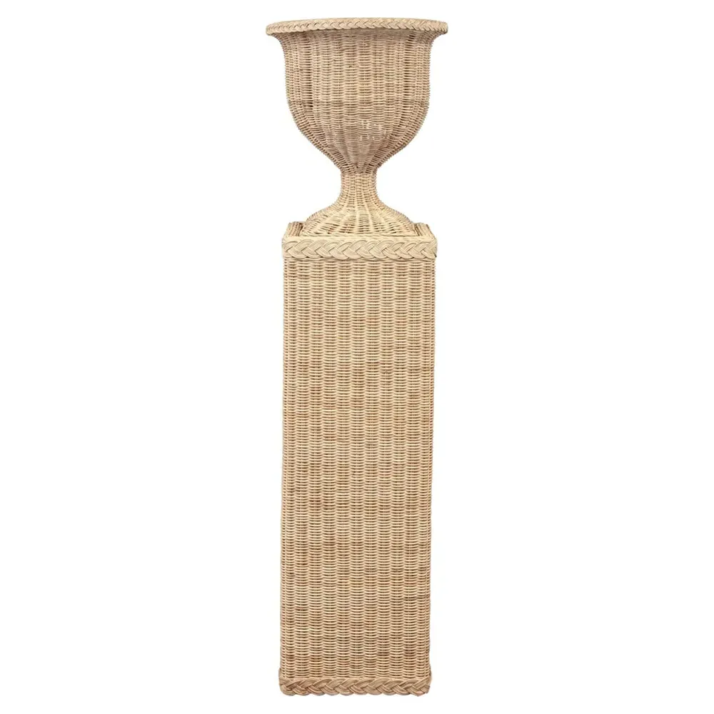 Riona Square Plinth Pedestal - Natural, Rattan