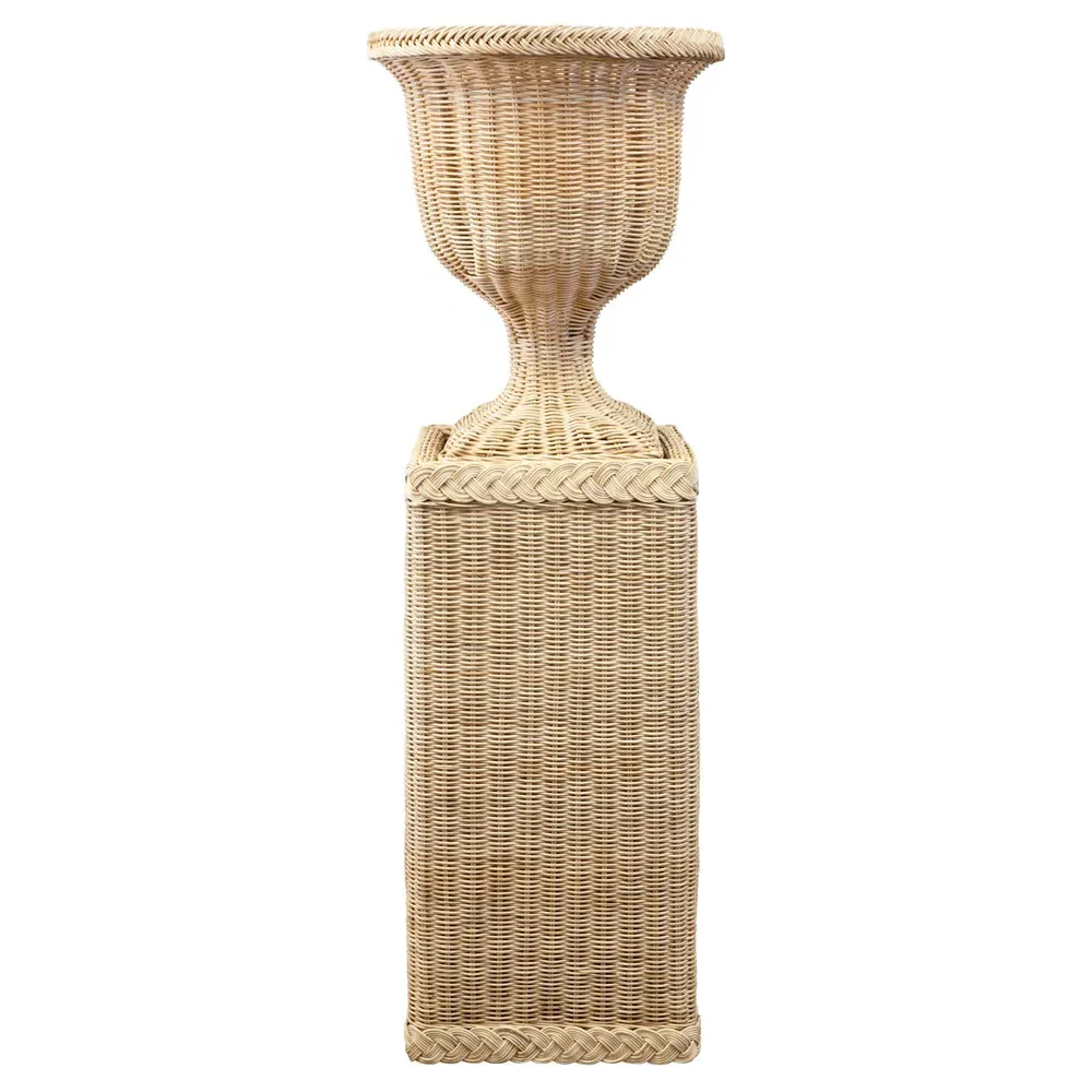 Riona Square Plinth Pedestal - Natural, Rattan