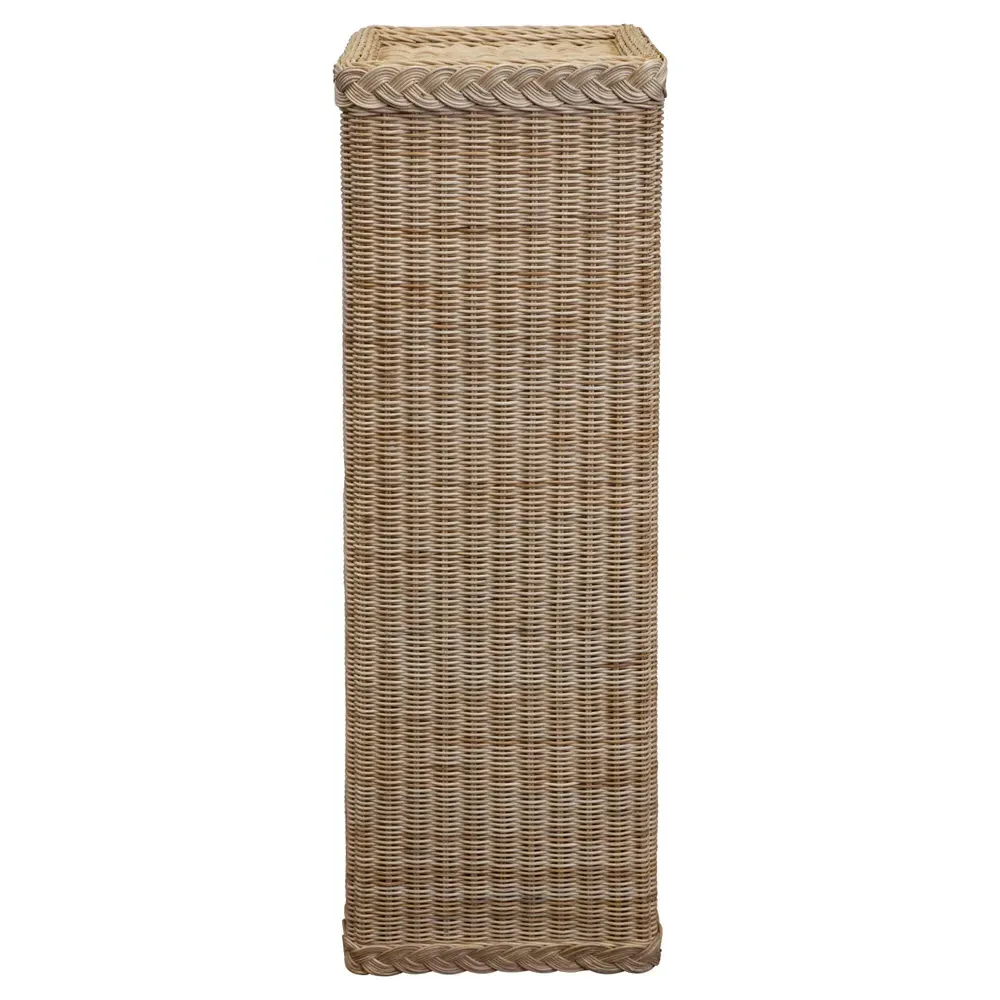 Riona Square Plinth Pedestal - Natural, Rattan