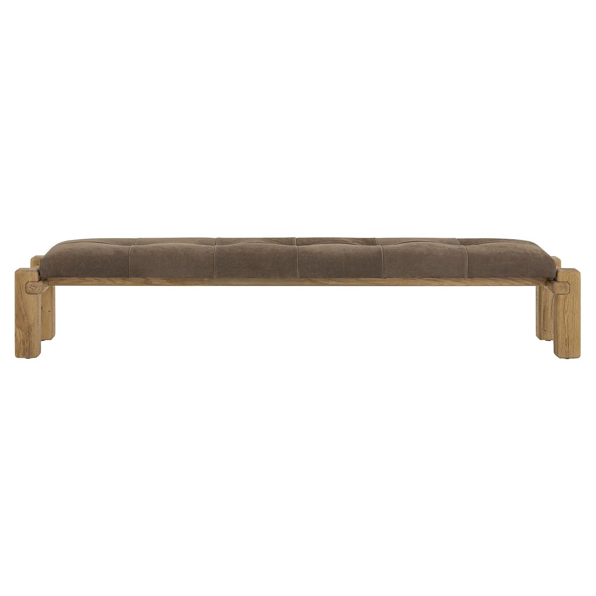 Riona Tufted Bedroom Bench - Brown, Reclaimed Oak image