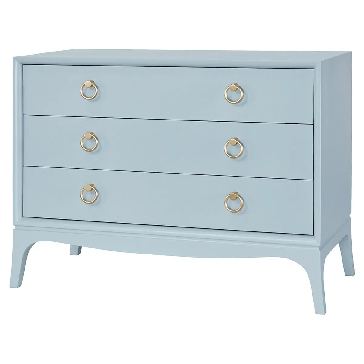 Riona Wide Nightstand - Light Blue, Alder Wood
