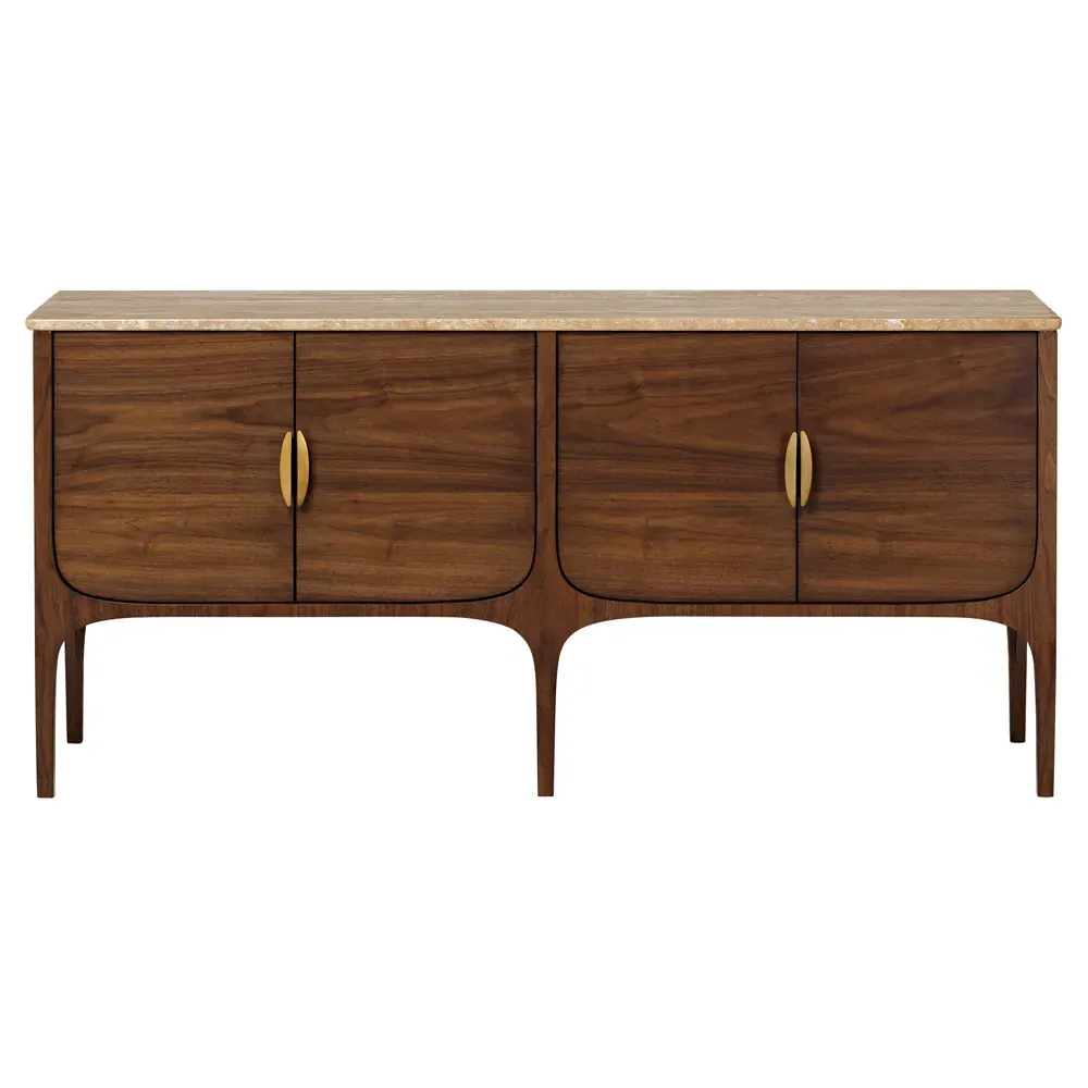 Riordan Walnut Wood Buffet - Brown, Acacia image