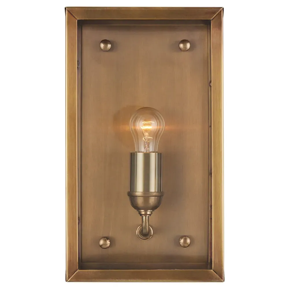 Riseon Glass Shade Outdoor Wall Sconce - Antique Brass