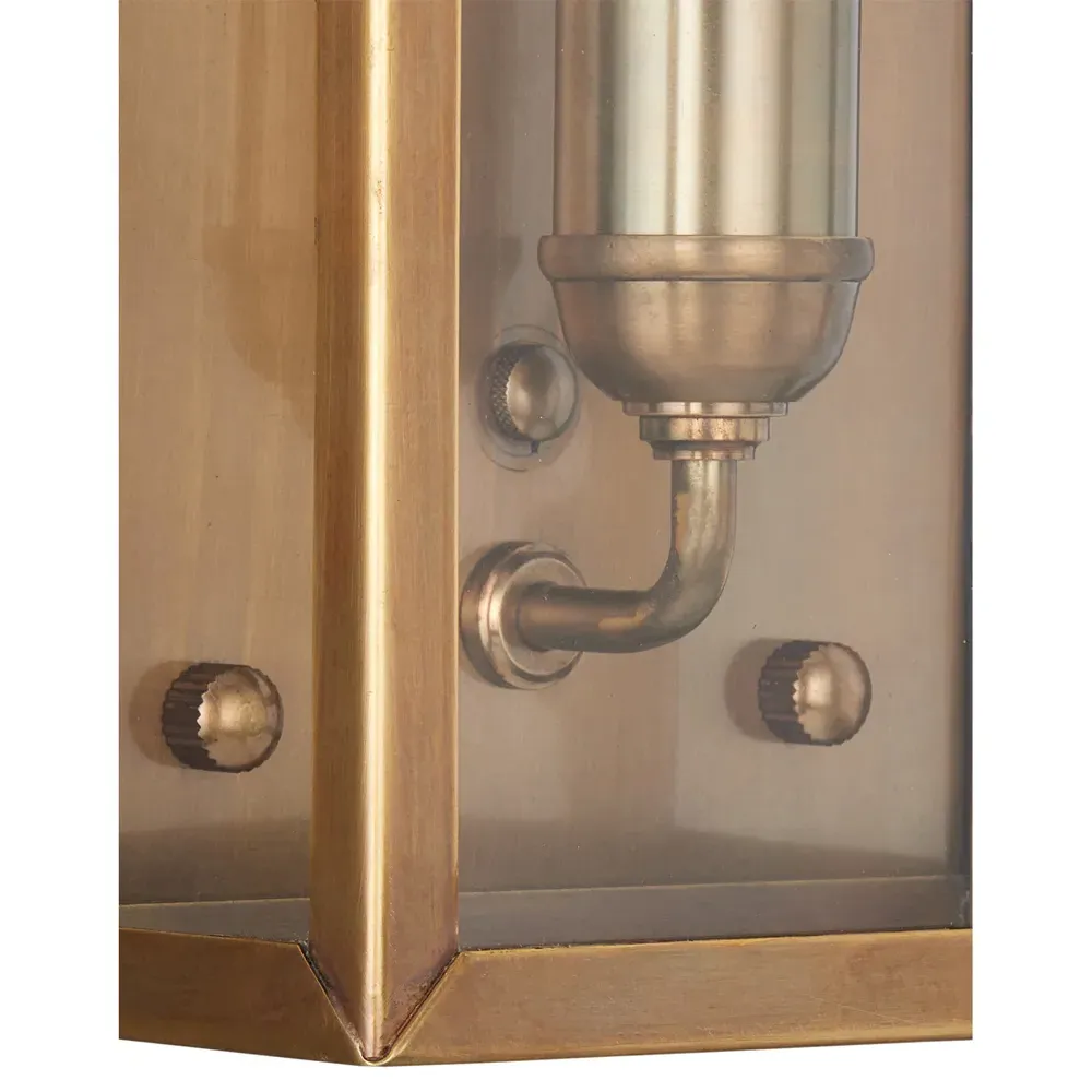 Riseon Glass Shade Outdoor Wall Sconce - Antique Brass