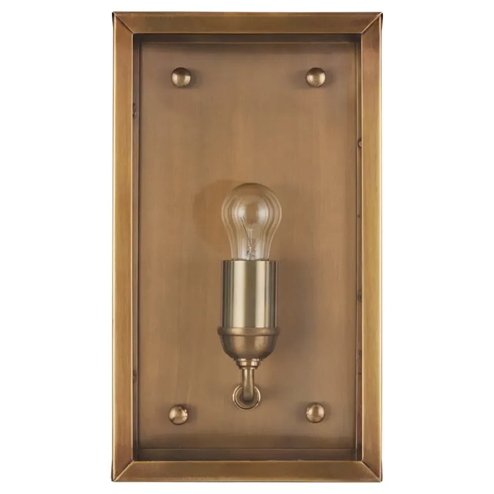 Riseon Glass Shade Outdoor Wall Sconce - Antique Brass image