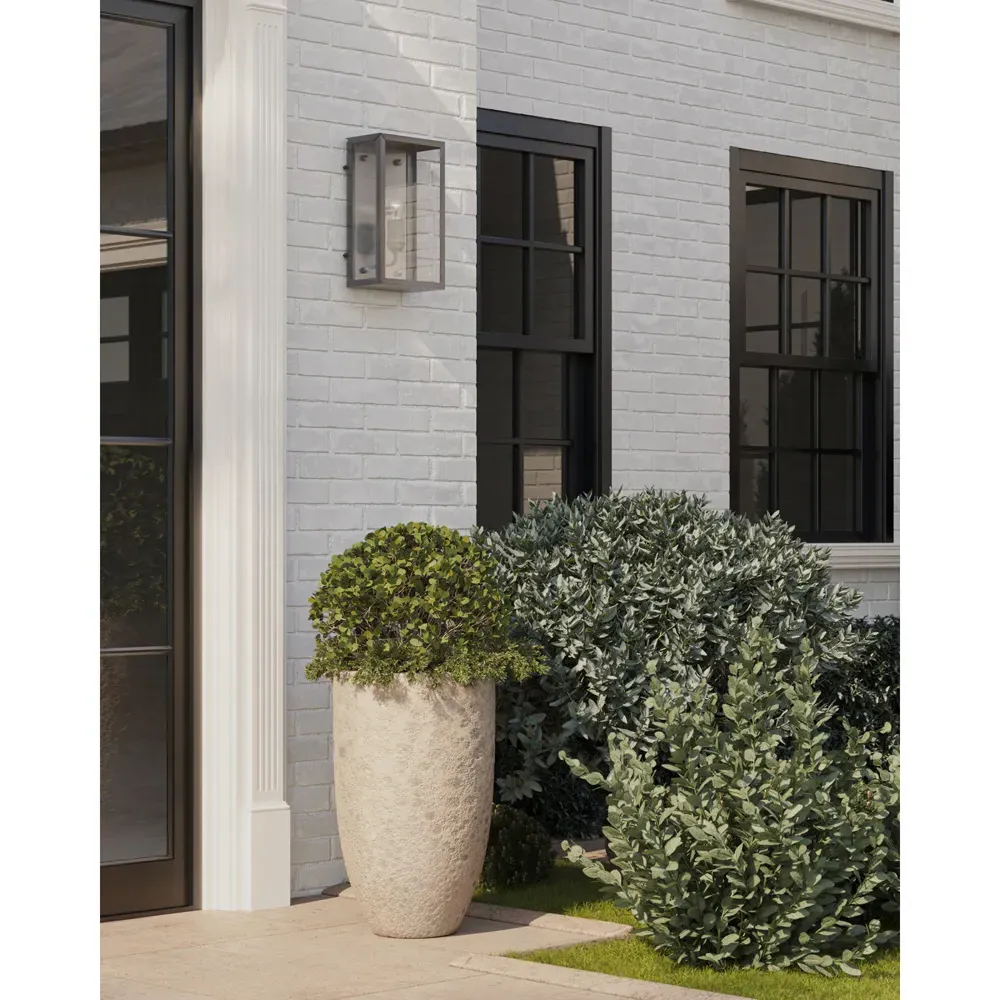 Riseon Glass Shade Outdoor Wall Sconce - Antique Silver