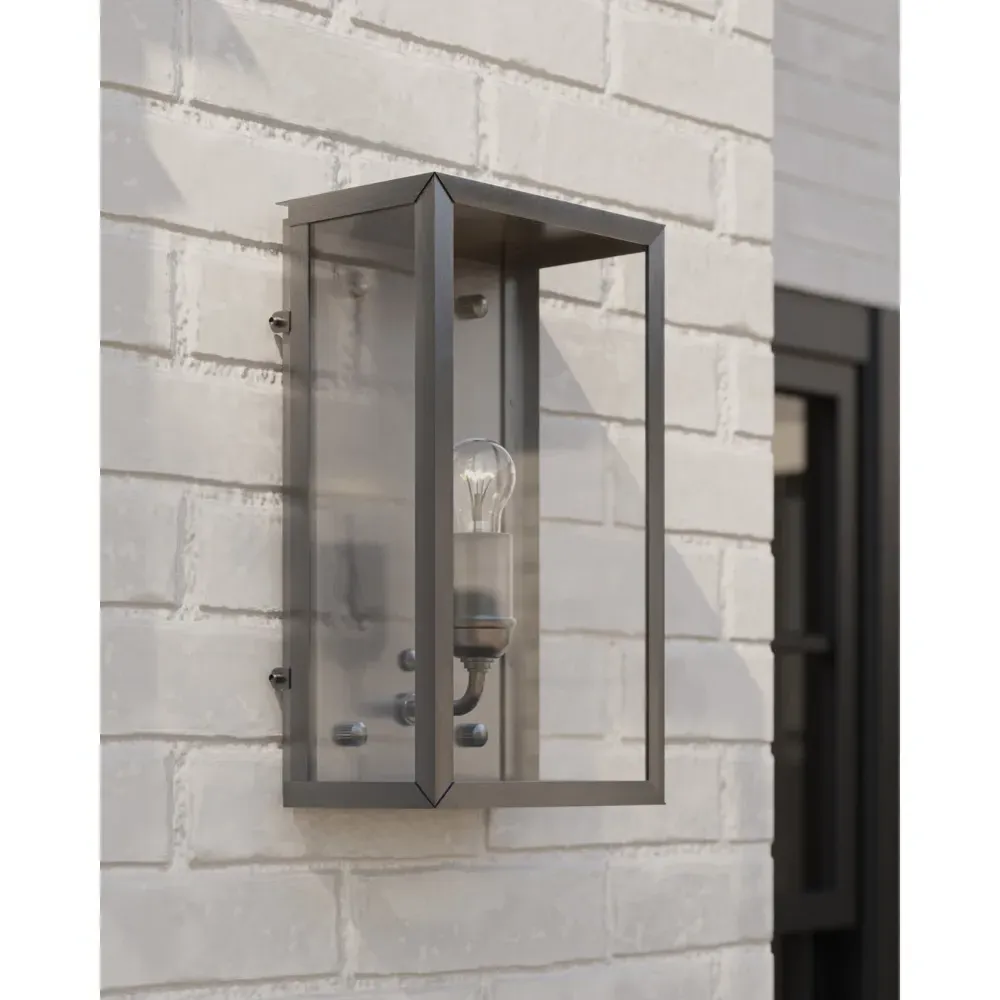 Riseon Glass Shade Outdoor Wall Sconce - Antique Silver