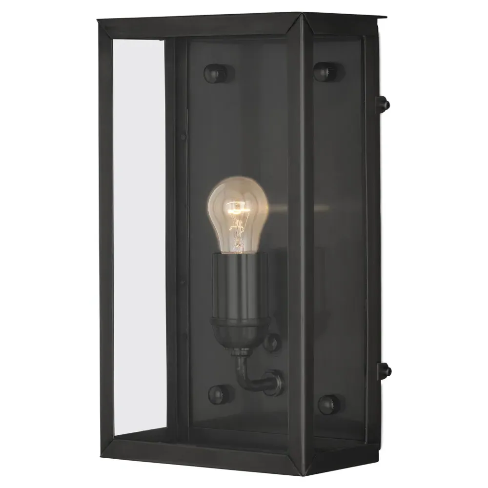 Riseon Glass Shade Outdoor Wall Sconce - Matte Black