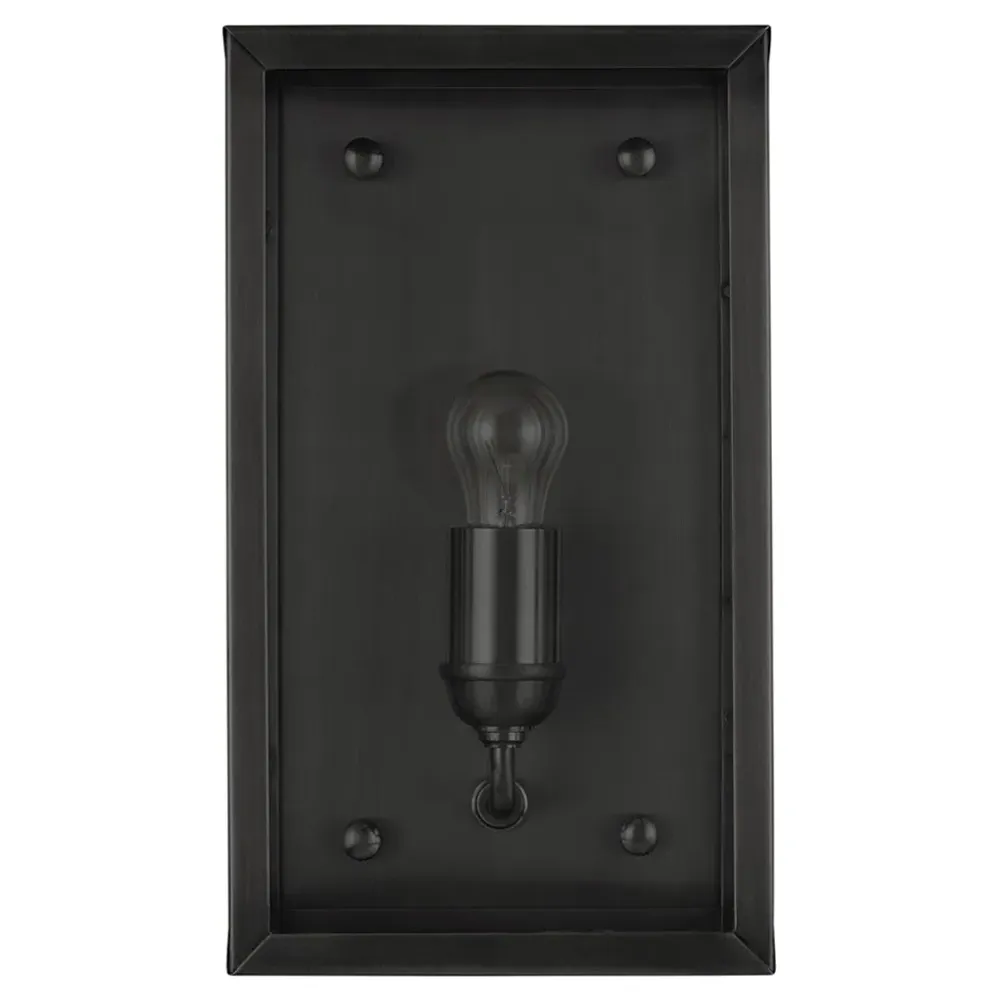 Riseon Glass Shade Outdoor Wall Sconce - Matte Black