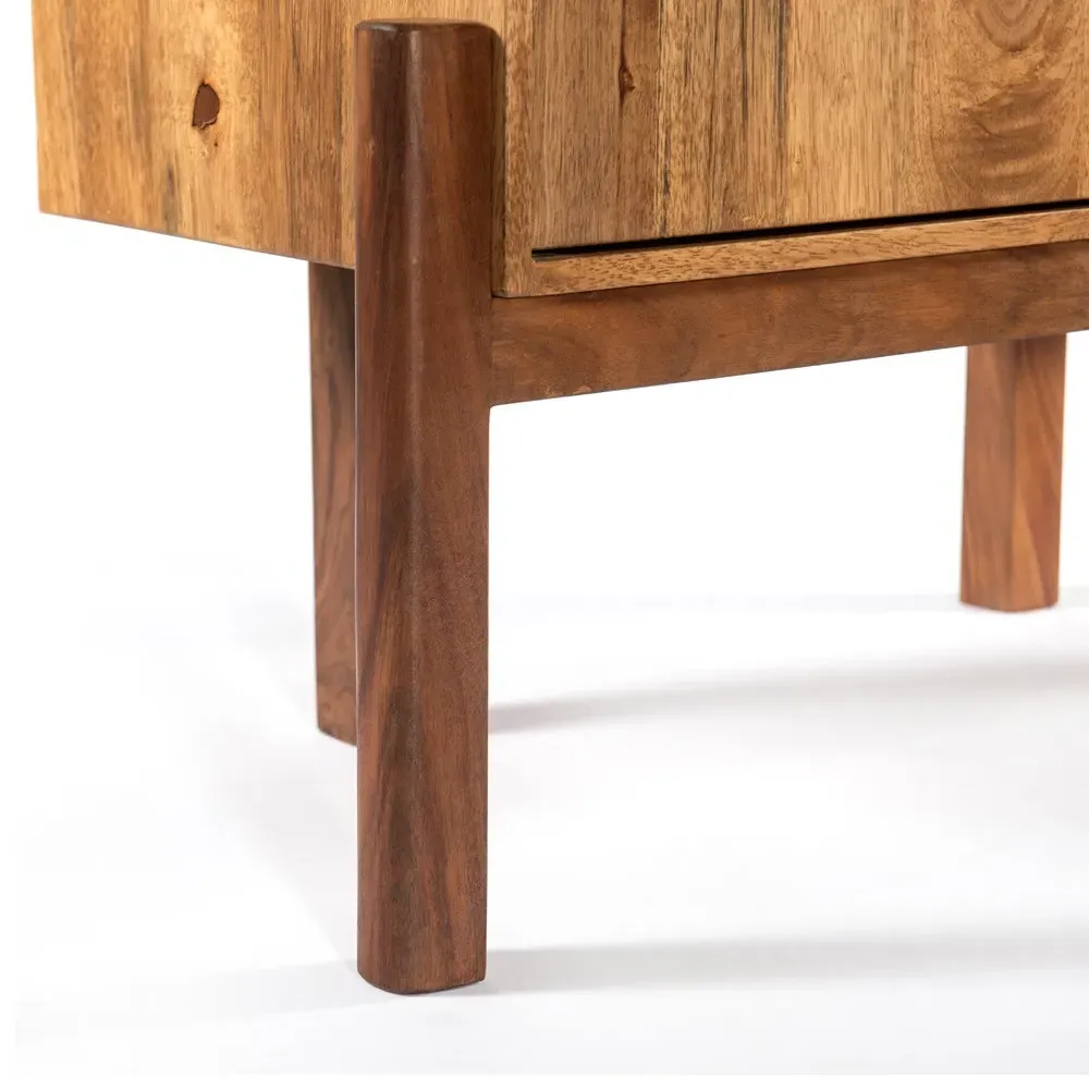 Rissa 2 Door Bar Cabinet - Brown, Acacia Wood