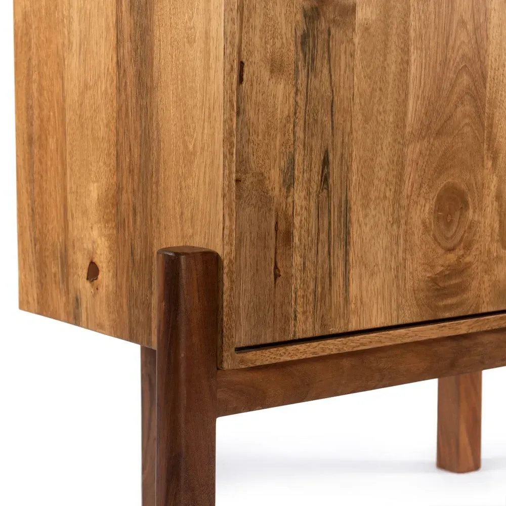 Rissa 2 Door Bar Cabinet - Brown, Acacia Wood