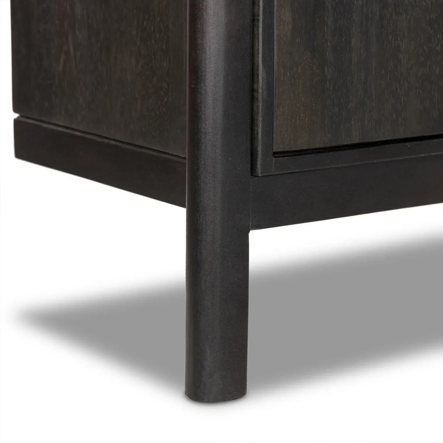 Rissa Wide Bookcase - Worn Black, Acacia Wood