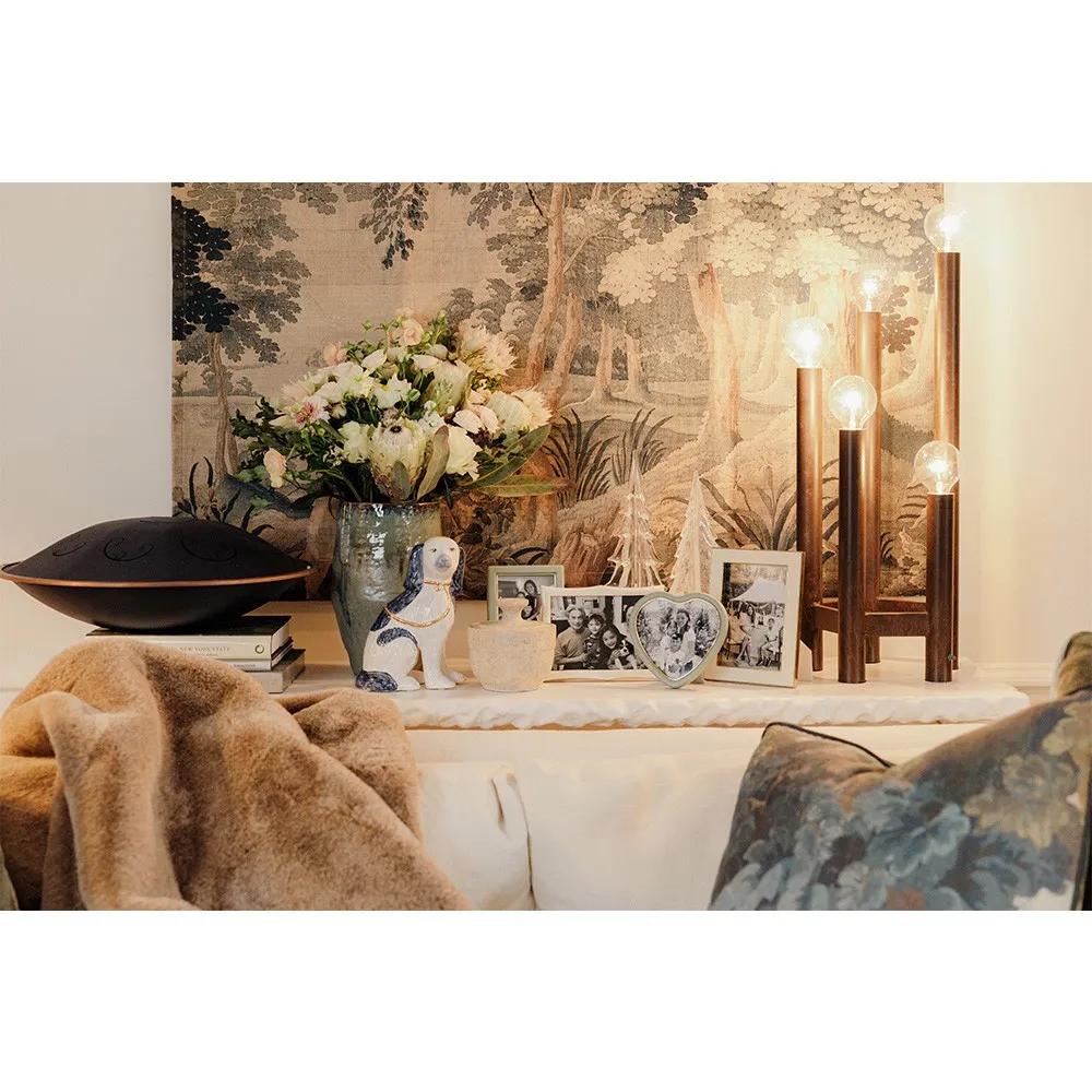 Riven Ceramic Staffordshire Dog Figurine Set - Blue