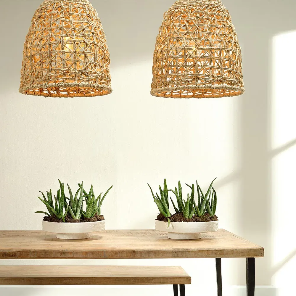 River Coastal Beach Round Ceramic Tray - White