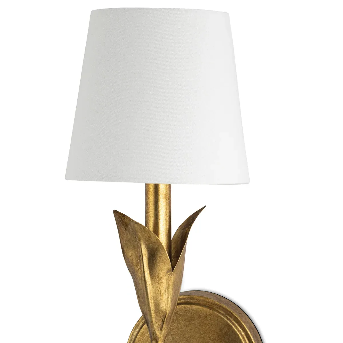 River Reed Armed Sconce with Linen Shade - Gold, Steel
