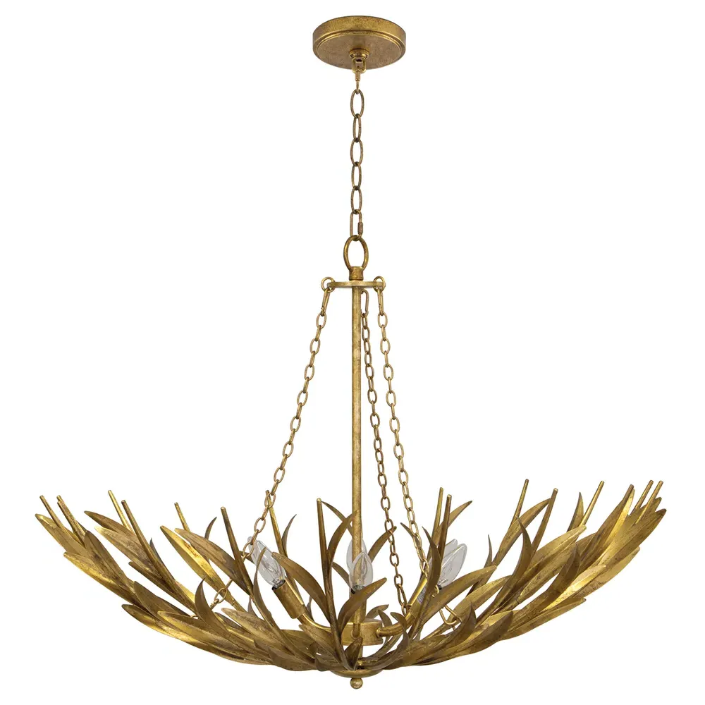 River Reed Basin Chandelier - Gold, Steel