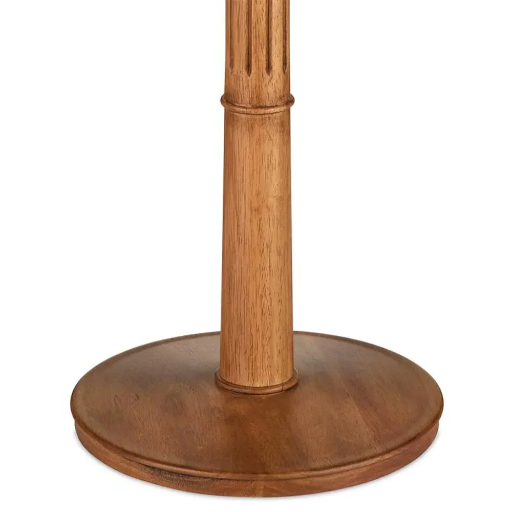 Rivera Column Floor Lamp with Pleated Shade - Natural, Wood