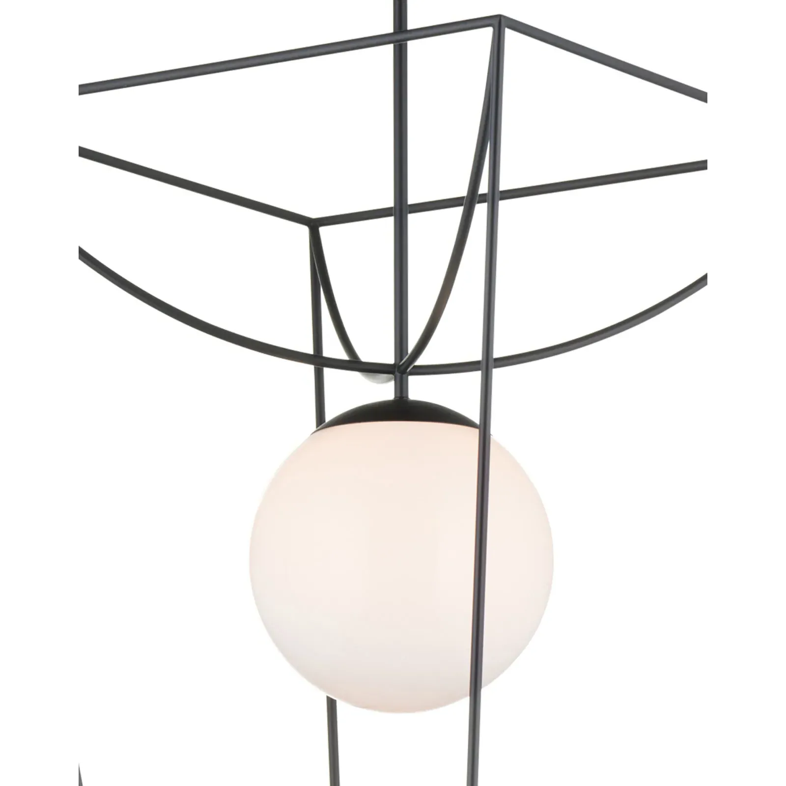 Riverlight Large Glass Globe Outdoor Lantern - Black, Metal