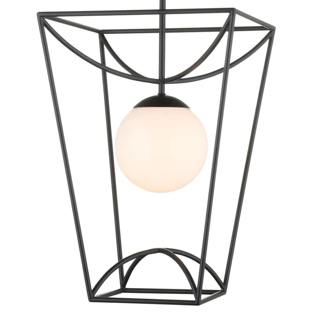 Riverlight Small Glass Globe Outdoor Lantern - Black, Metal