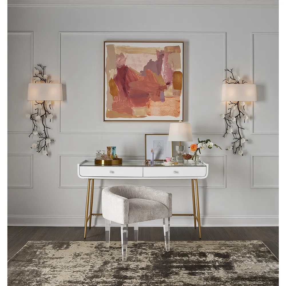 Riya Vanity Stool - White, Acrylic