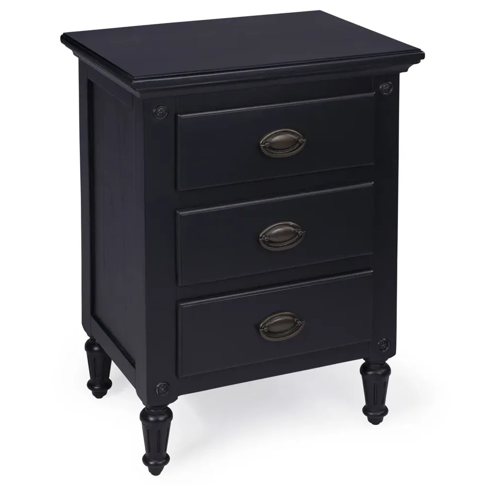 Rizza Nightstand - Black, Mahogany