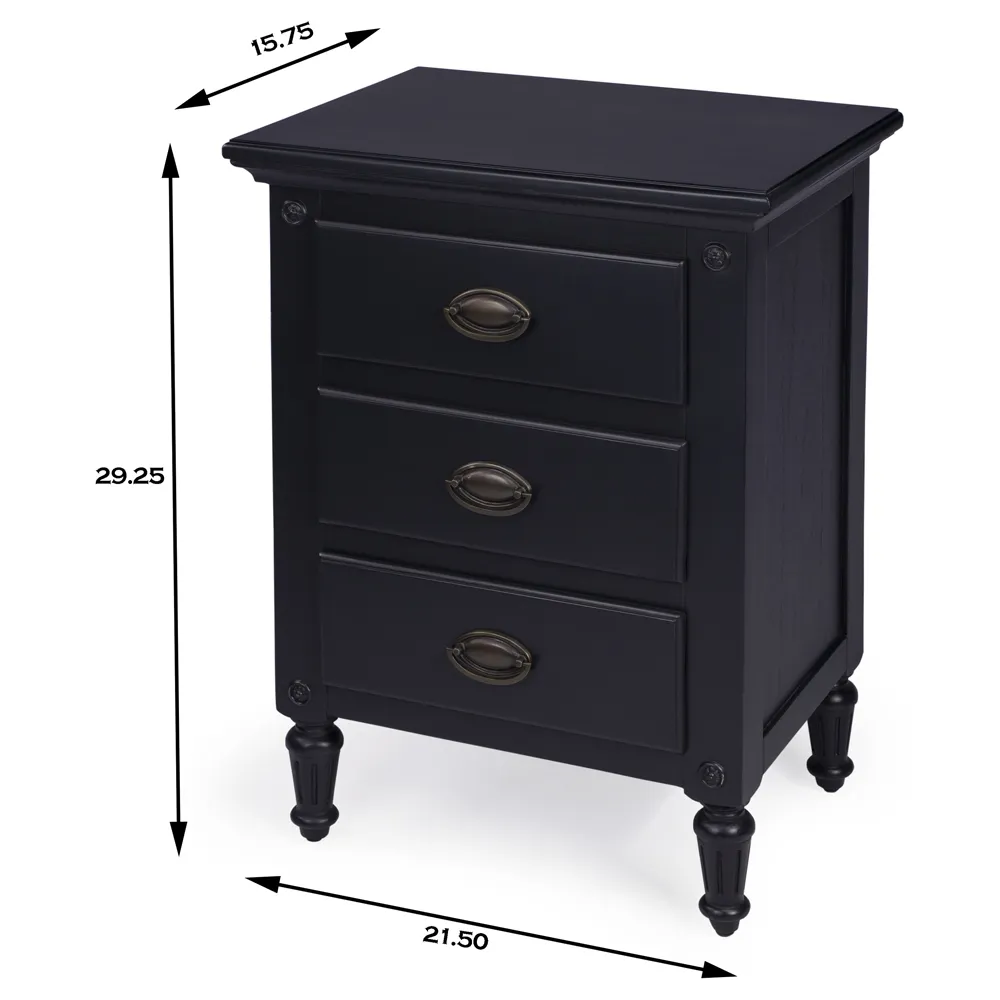 Rizza Nightstand - Black, Mahogany