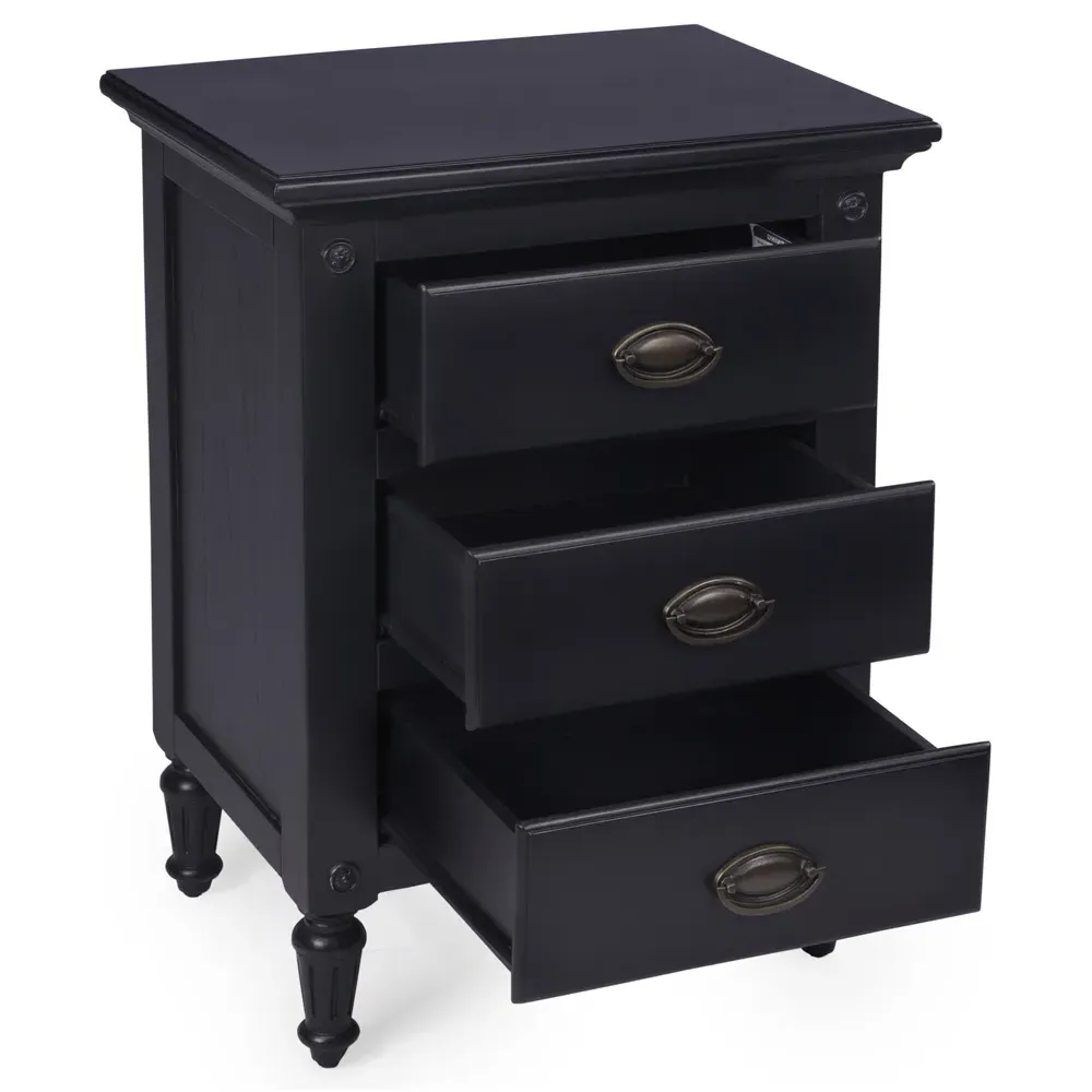 Rizza Nightstand - Black, Mahogany